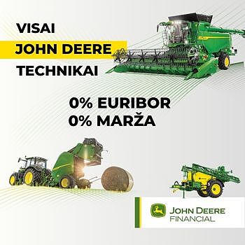 0% palūkanos visai John Deere technikai TIK sausio mėnesį!